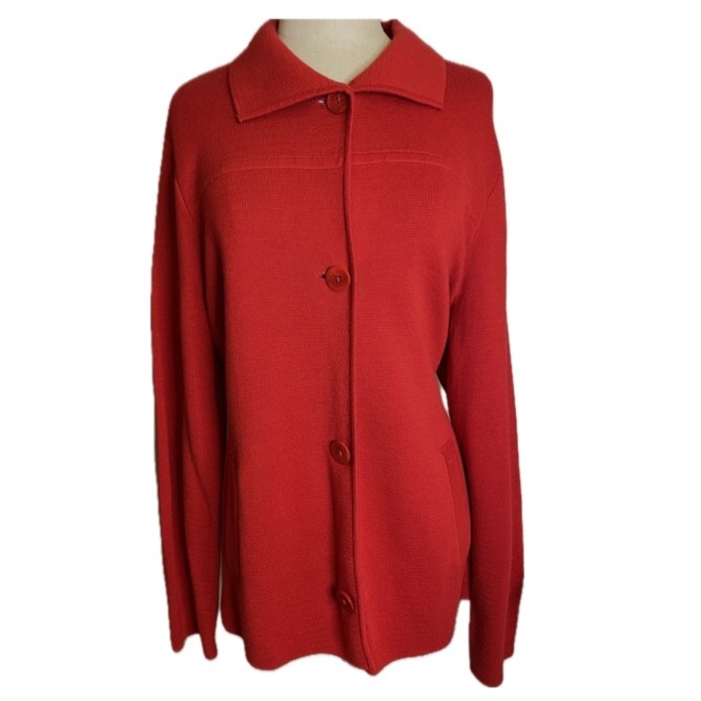 NWT TALBOTS WOMAN 2X Ponte Knit Sweater Jacket Blazer 2X - 3X Red